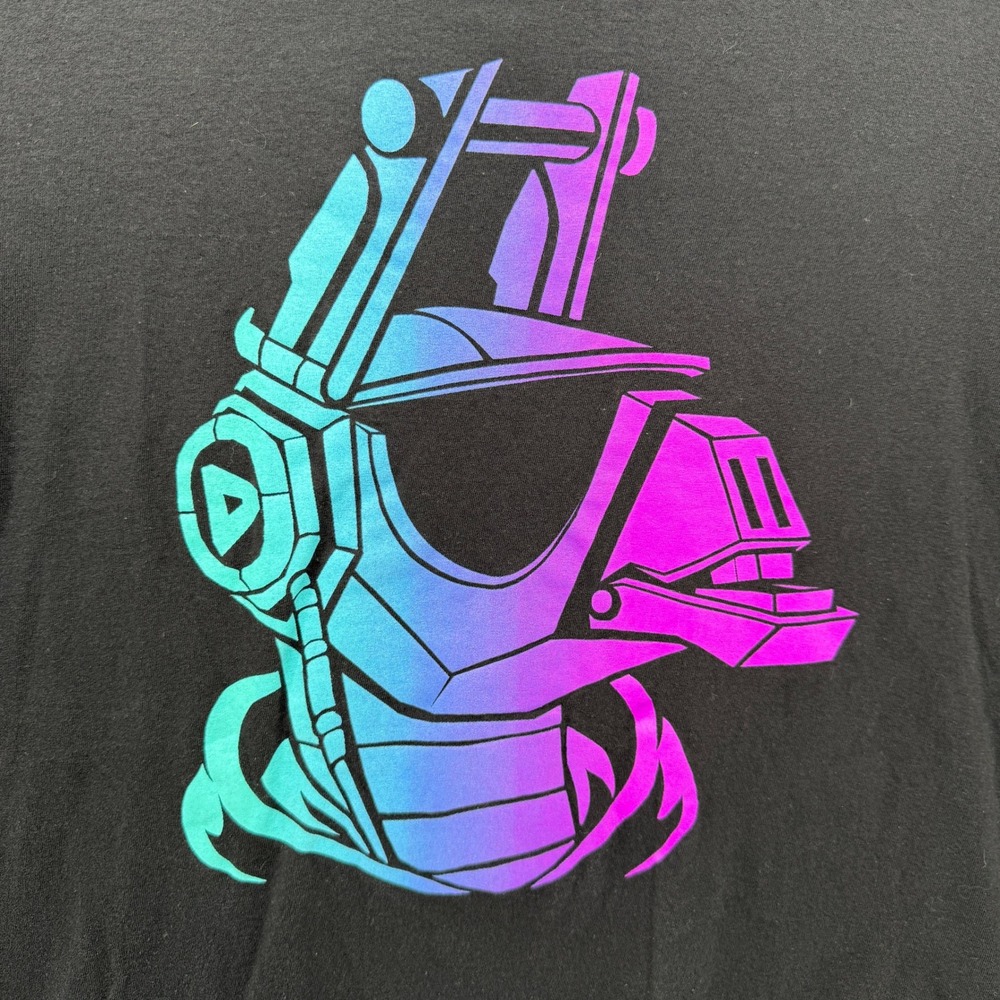 Fortnite T-Shirt DJ Yonder Llama Graphic Mens Large Black Neon Gradient 2019 LG - Picture 3 of 7